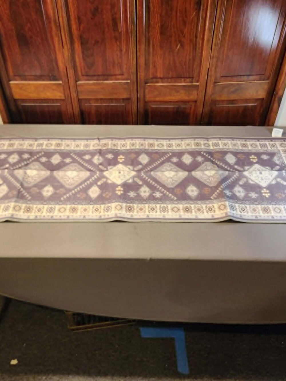 3-Piece Boho Geometric Kitchen Mat Set - Runner & Accent Rugs Purple Taupe